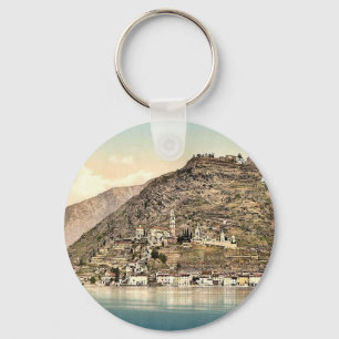 Lake of Lugano, Morcote, Tessin, Switzerland vinta Keychain