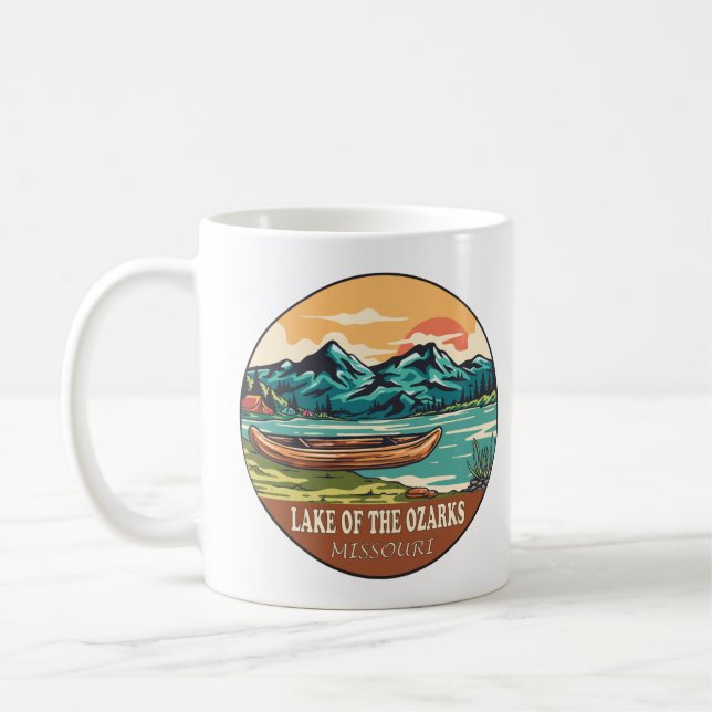 Lake of the Ozarks Missouri Boating Fishing Emblem Coffee Mug (Left)