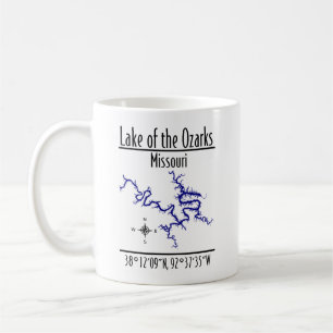 Lake of the Ozarks Missouri Coordinate Map Coffee  Mug
