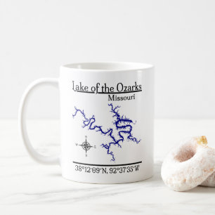 Lake of the Ozarks Missouri Map Coordinates Coffee Mug
