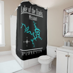 Lake of the Ozarks Missouri Map Shower Curtain