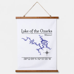 Lake of the Ozarks Missouri Map Wall Tapestry