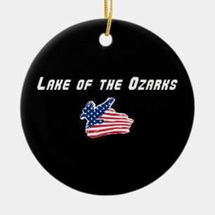Lake of the Ozarks Missouri Patriotic Eagle Ceramic Ornament