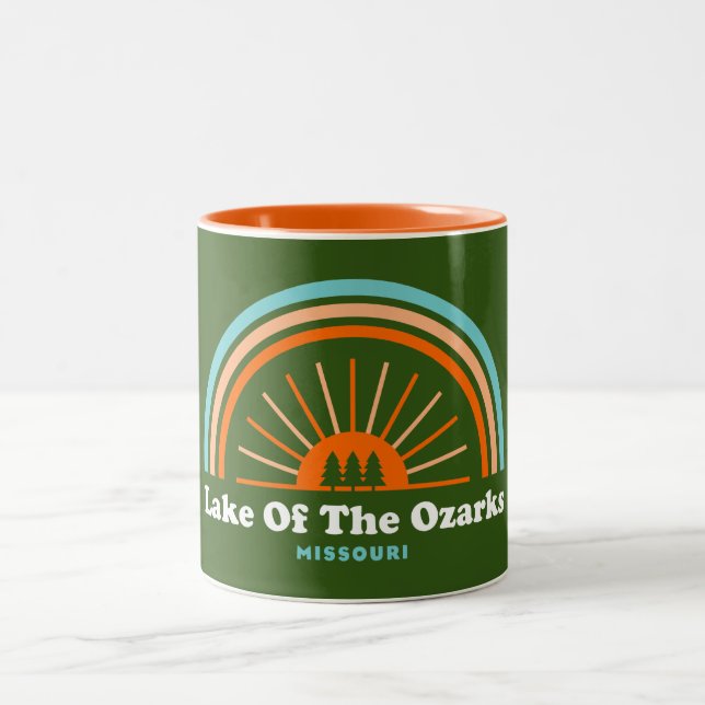 Lake Of The Ozarks Missouri Rainbow Two-Tone Coffee Mug (Center)