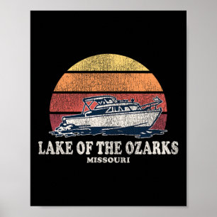Lake Of The Ozarks Mo Vintage Boating 70s Retro Bo Poster