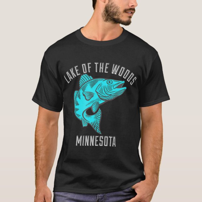 Lake of the Woods Minnesota Walleye Fishing T-Shirt (Front)