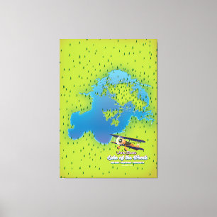 Lake of the Woods,Ontario,Manitoba,Minnesota map Canvas Print