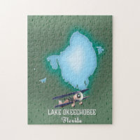 Lake Okeechobee Florida map.