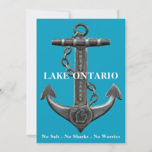 Lake Ontario American flag anchor pirate nautical Invitation