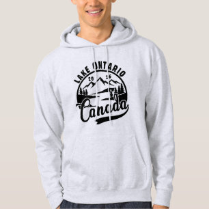 Lake Ontario Black & White Scenic Graphic Hoodie