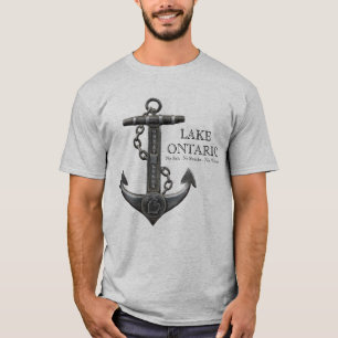 Lake ONTARIO distressed nautical pirate anchor T-Shirt