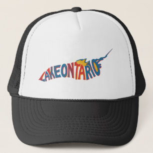 Lake Ontario Letterform Map Black & White Cap