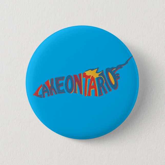 Lake Ontario Letterform Map Button (Front)