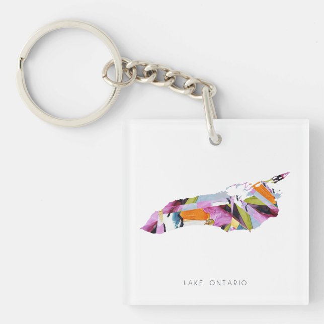 Lake Ontario Silhouette Map Keychain (Front)