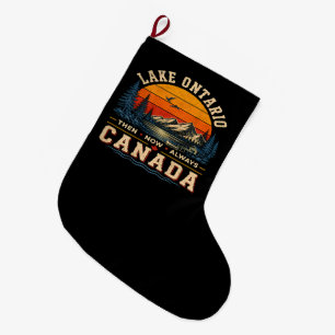 lake ontario then now always canada retro large christmas stocking