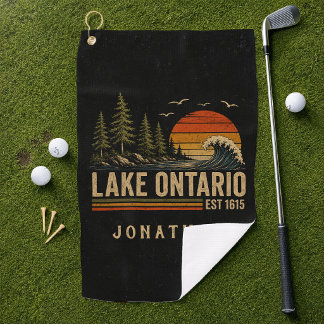 Lake Ontario Vintage Great Lakes Lake Life Golf Towel
