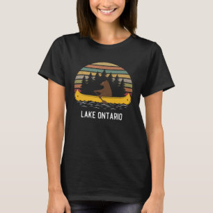 Lake Ontario Vintage retro sunset Bear Canoe outdo T-Shirt