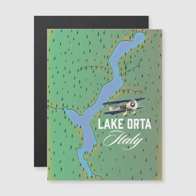 Lake Orta Italy lake map (Front/Back)