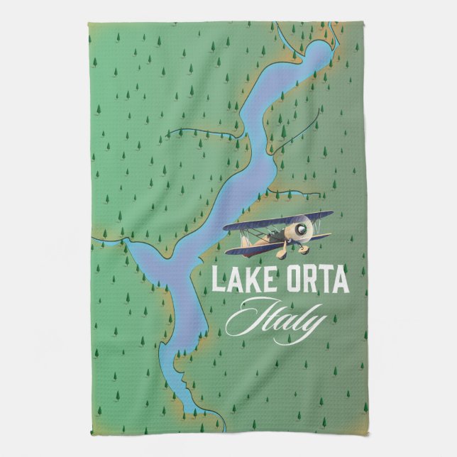 Lake Orta Italy lake map Kitchen Towel (Vertical)