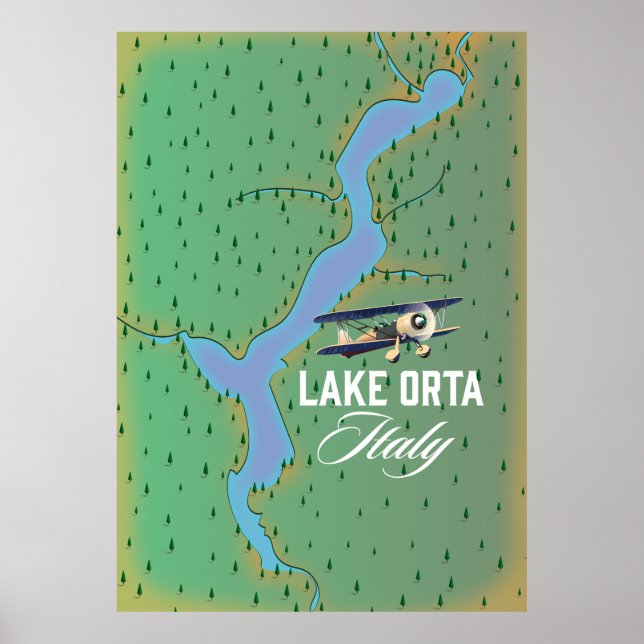 Lake Orta Italy lake map Poster (Front)
