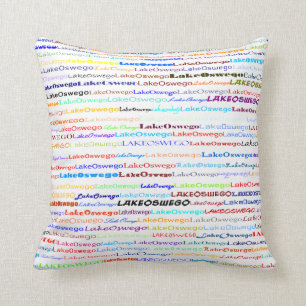 Lake Oswego Text Design II Throw Pillow