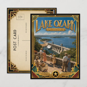 Lake Ozark Missouri Vintage Art Deco Golden Age Postcard