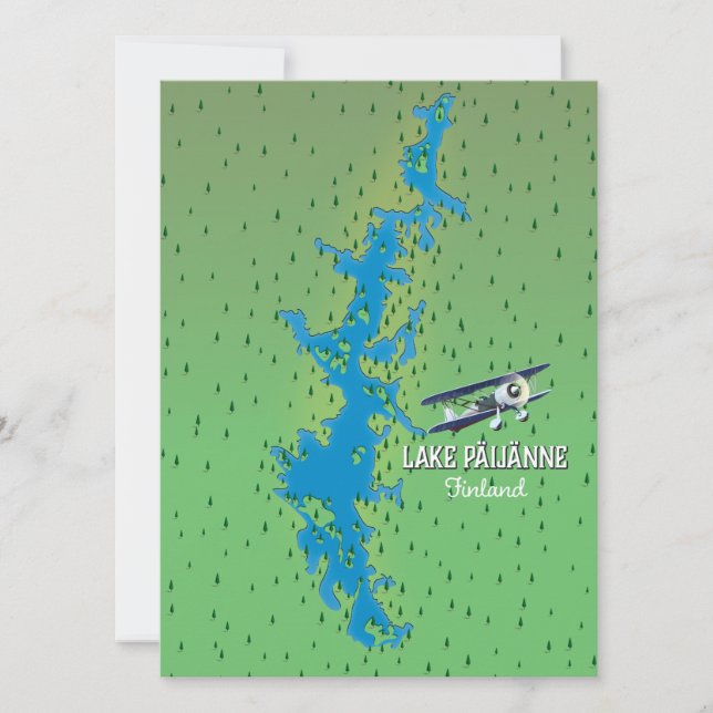 Lake Päijänne Finland beautiful map (Front)