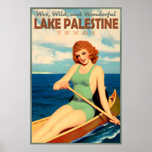 Lake Palestine Texas Redhead Canoe Travel Pin U Poster