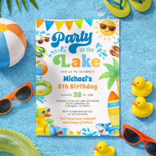 Lake Party Summer Beach Birthday Invitation