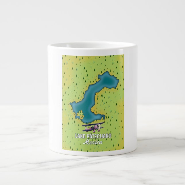 Lake Pátzcuaro Mexico Lake map Large Coffee Mug (Front)
