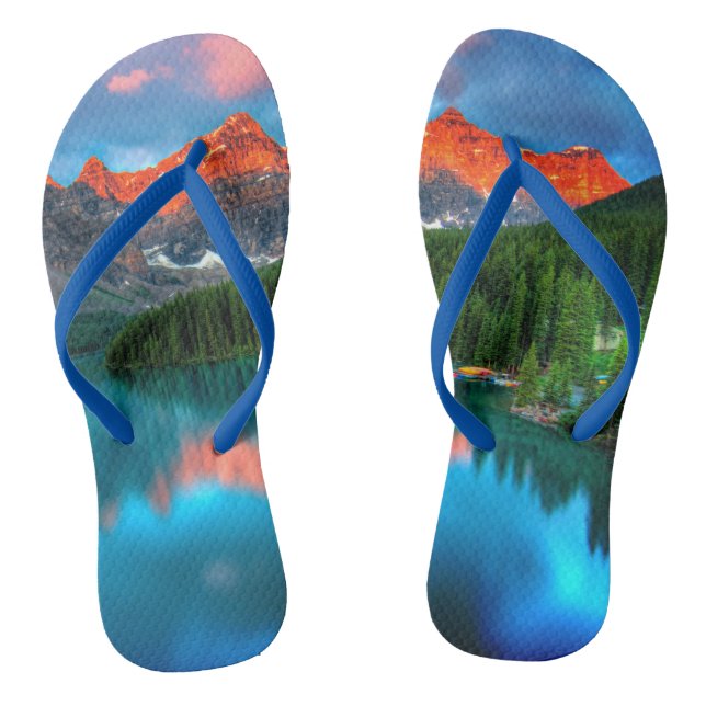 Lake Peaks Custom Flip Flops Thongs Jandals Slops (Footbed)