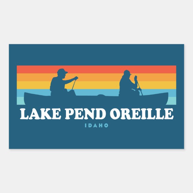 Lake Pend Oreille Idaho Canoe Sticker (Front)