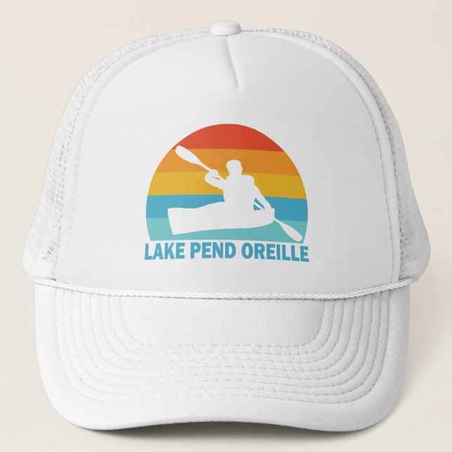 Lake Pend Oreille Idaho Kayak Trucker Hat (Front)