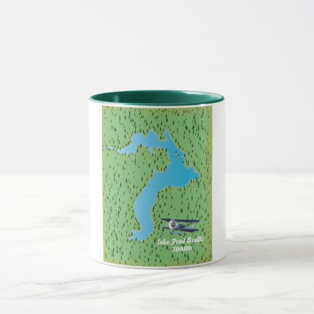 Lake Pend Oreille Idaho map Mug (Center)
