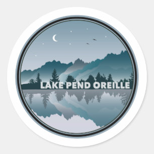 Lake Pend Oreille Idaho Reflection Classic Round Sticker