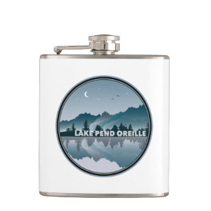 Lake Pend Oreille Idaho Reflection Hip Flask