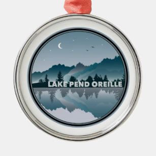 Lake Pend Oreille Idaho Reflection Metal Ornament