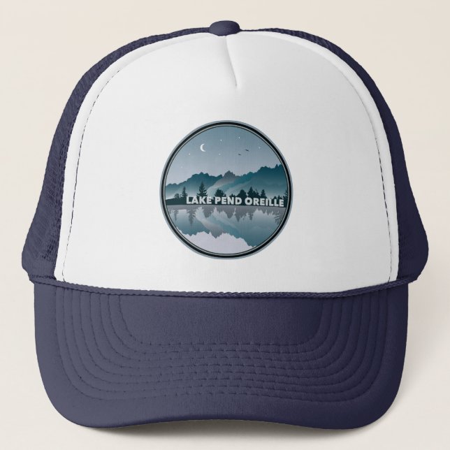 Lake Pend Oreille Idaho Reflection Trucker Hat (Front)