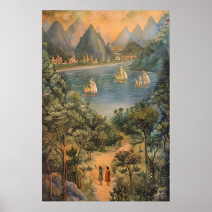 Lake Pichwai Art Print Vintage Indian Landscape
