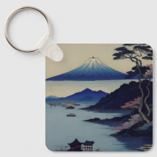 Lake, Pine and Mountain - Japan Keychain