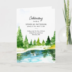 Lake Pine Trees, Photo Download Funeral Program