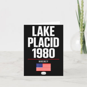 Lake placid 1980 hockey vintage usa puck new york card