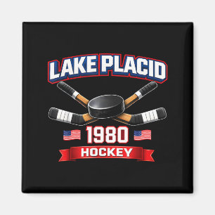 Lake placid 1980 hockey vintage usa puck new york magnet