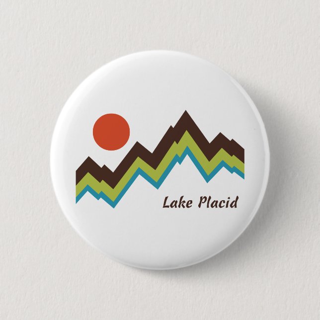 Lake Placid 2 Inch Round Button (Front)