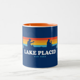 Lake Placid New York Canoe Two-Tone Coffee Mug