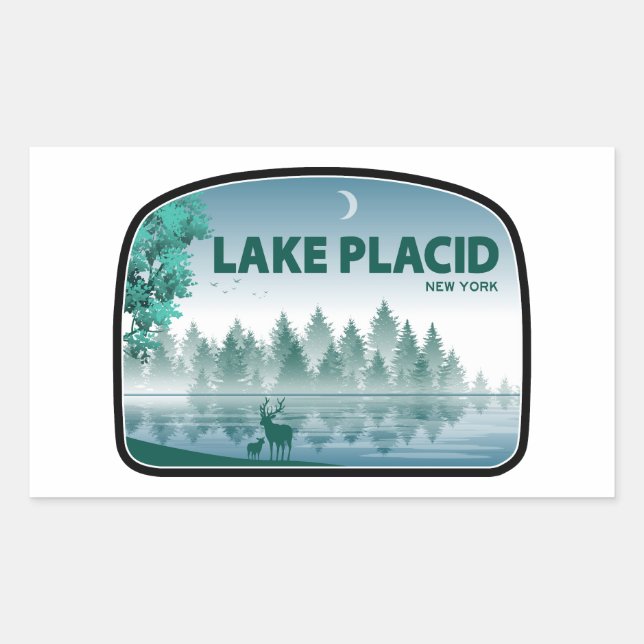 Lake Placid New York Deer Sticker (Front)