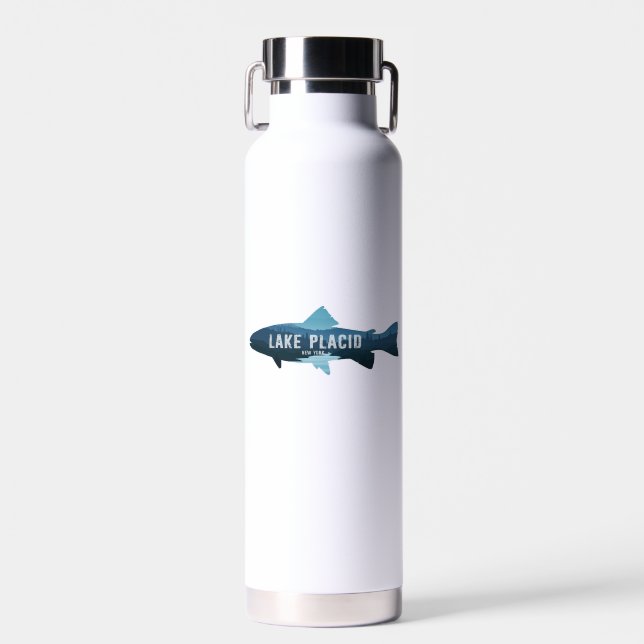 Lake Placid New York Fish Water Bottle (Front)