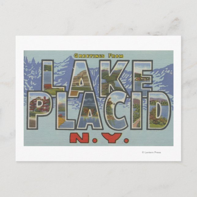 Lake Placid, New York - Large Letter Scenes Postcard (Front)