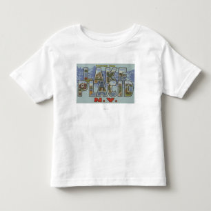 Lake Placid, New York - Large Letter Scenes Toddler T-shirt