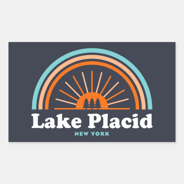Lake Placid New York Rainbow Sticker (Front)
